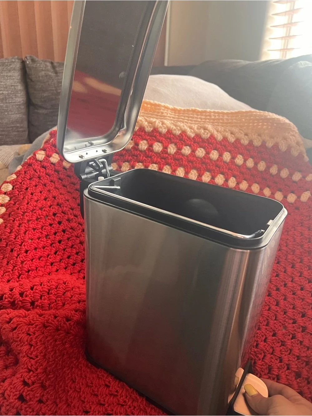 Stainless Steel Step Trash Can - Brushed Silver